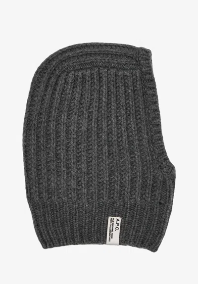 A.p.c. Wool-cashmere Balaclava T1 Charcoal Grey In Gray