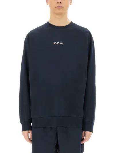 A.p.c. X Asics A. P.c. X Asics "lake" Sweatshirt In Blue