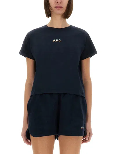 A.p.c. X Asics A. P.c. X Asics "cloud" T-shirt In Blue