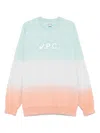 A.p.c. X Asics Dip Dye Crew Neck Sweatshirt With Bold Logo In Multi