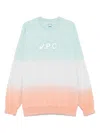 A.p.c. X Asics Dip Dye Crew Neck Sweatshirt With Bold Logo