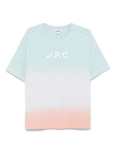 A.p.c. X Asics Gradient Crew Neck T-shirt With Logo In Multi
