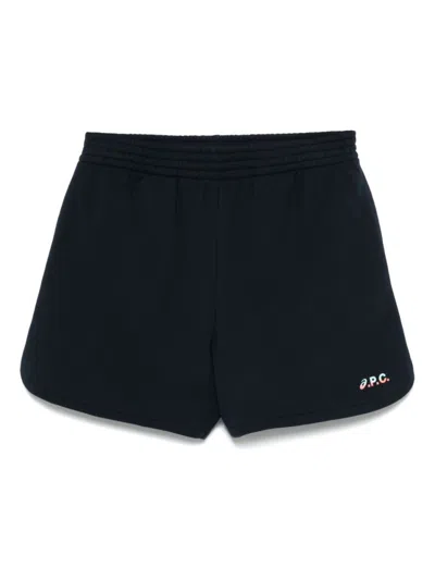 A.p.c. X Asics Navy Blue Short Coast Sweatshirt With Elasticated Waistband