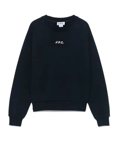 Apc X Asics Stone Sweatshirt In Navy Blue