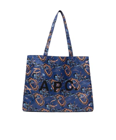 Apc A.p.c. X Brain Dead Co-signed Double-sided Tott Bag In Blue