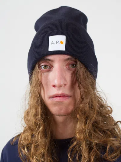 Apc A.p.c. X Carhartt Wip Watchtower Beanie In Blue