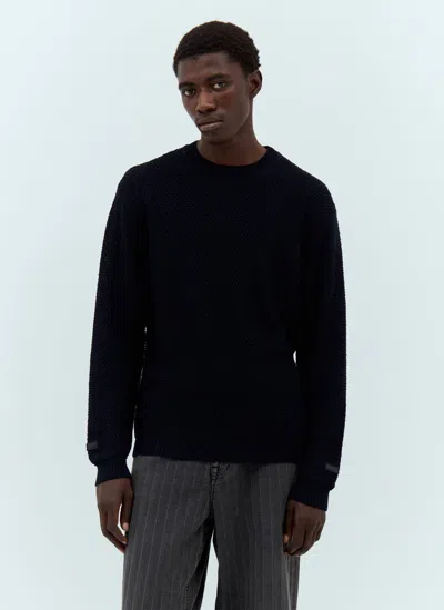 Apc X Jjjjound Waffle-knit Sweater In Navy