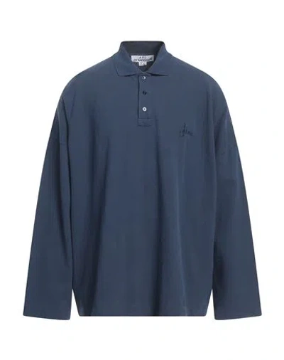 A.p.c. X Jw Anderson A. P.c. X Jw Anderson Man Polo Shirt Navy Blue Size Xl Cotton