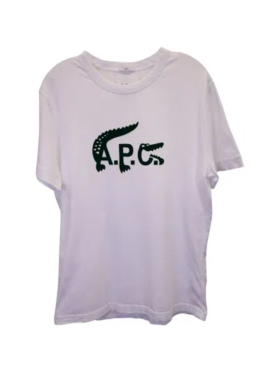 Pre-owned Apc X Lacoste Logo-print T-shirt In White
