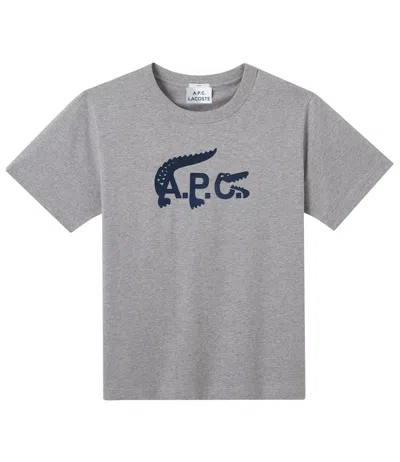 Pre-owned Apc X Lacoste T-shirt In Heather Gray
