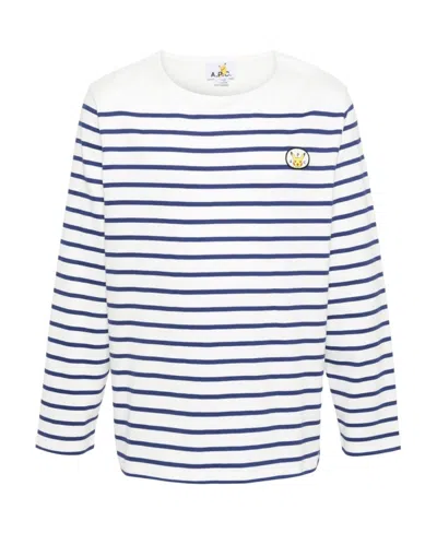 Apc X Pokémon Striped Cotton T-shirt In White
