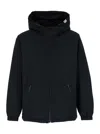 Apc 'youri' Blue Hooded Jacket With Logo Patch In Tech Fabric Man In Black