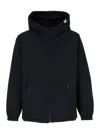 Apc 'youri' Blue Hooded Jacket With Logo Patch In Tech Fabric Man In Black