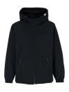 Apc 'youri' Blue Hooded Jacket With Logo Patch In Tech Fabric Man In Black