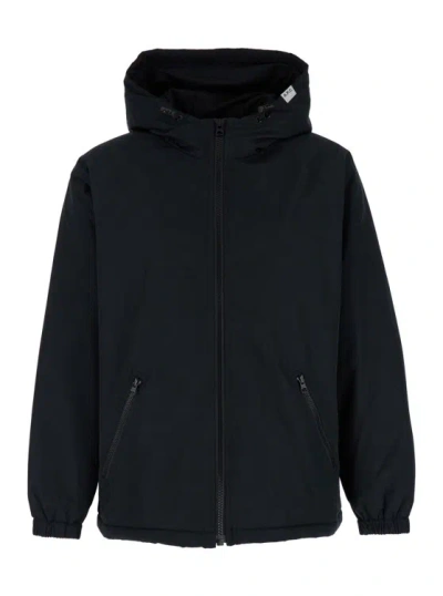 Apc 'youri' Blue Hooded Jacket With Logo Patch In Tech Fabric Man In Black