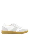 Apc A.p.c. Two-tone Synthetic Leather Plain Sneakers In Grey
