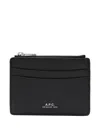 Apc A.p.c. Leather Card Holder In Black