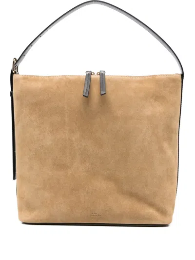 Apc Zip-top Shoulder Bag In Neutral
