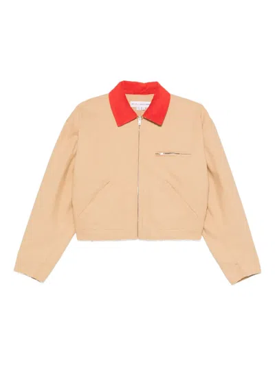 Apc Zip-up Cropped Jacket In Neutral