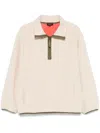 Apc Island Fleece Sweater With Contrast Detailing In Neutral