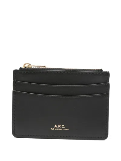 Apc Zip Wallet In Black
