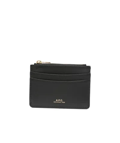 A.p.c. Zip Wallet In Black