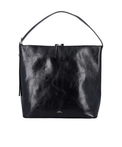 Apc Zipper Handbag In Black