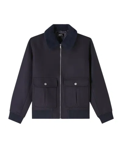 Apc Zippered Casual Jacket In Black