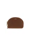 A.p.c. Zippered Key Case In Brown