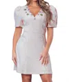 A.peach Diana Jewel Neck Mini Jacquard Dress In Rose Gold In Multi
