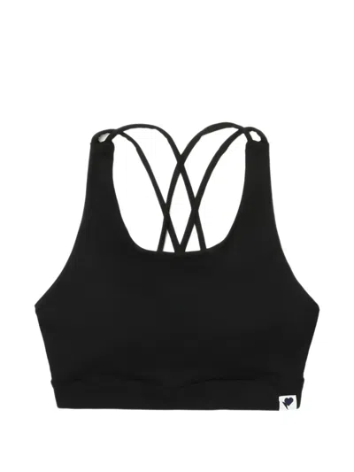 Apee By A Bathing Ape Apee Criss-cross Sport Bras In Black