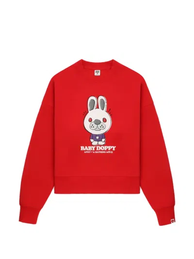 Apee By A Bathing Ape Babby Doppy Sweatshirt In Red