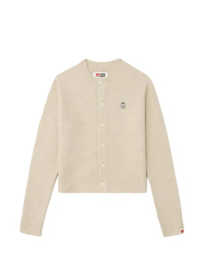 Apee By A Bathing Ape Bunny-patch Button Cardigan In Brown