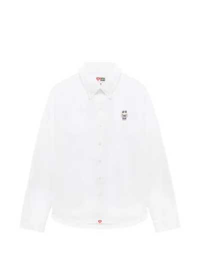 Apee By A Bathing Ape Buttoned Embroidered Shirt In White