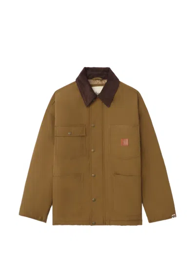 Apee By A Bathing Ape Corduroy-collar Utility Jacket In Brown