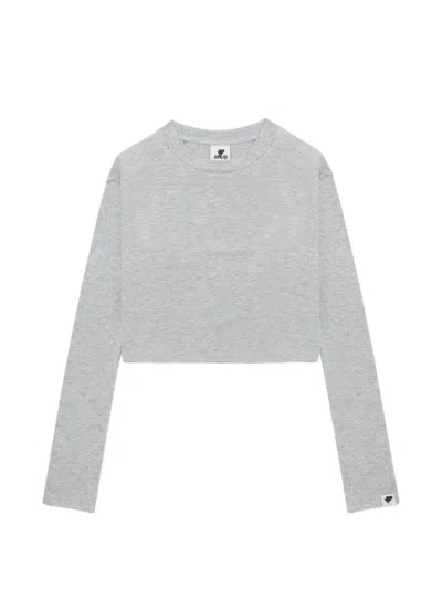 Apee By A Bathing Ape Cropped Long-sleeve Top In Gray