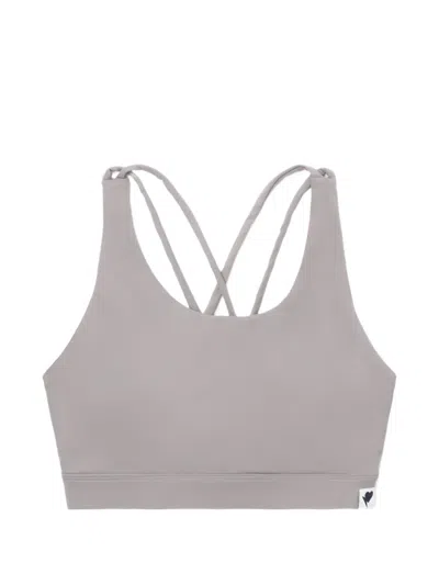 Apee By A Bathing Ape Crossover Straps Sport Bras In Gray