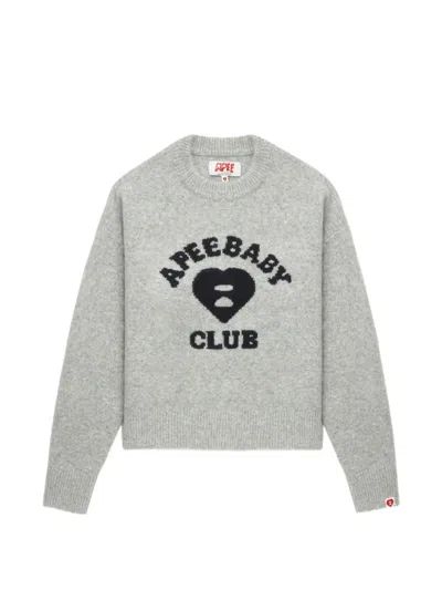 Apee By A Bathing Ape Graphic Crew-neck Sweater In Gray