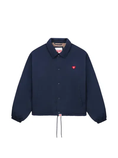 Apee By A Bathing Ape Heart-appliqué Jacket In Blue