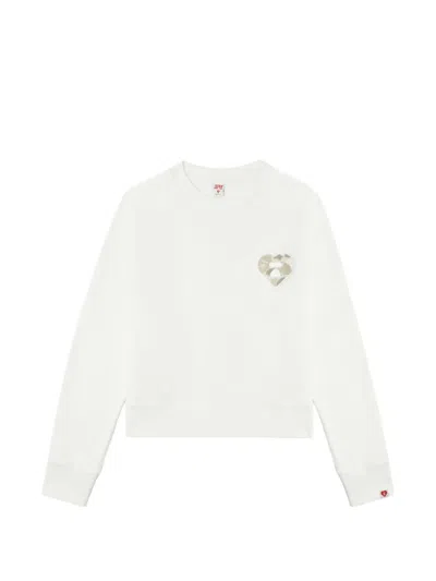 Apee By A Bathing Ape Heart Appliqué Sweater In White