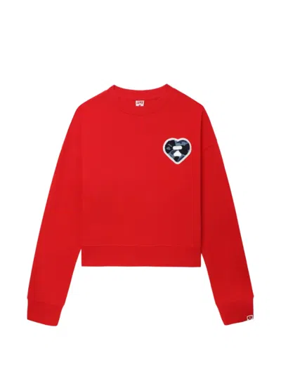 Apee By A Bathing Ape Heart-motif Sweater In Red