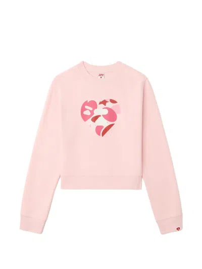 Apee By A Bathing Ape Heart Print Top In Pink