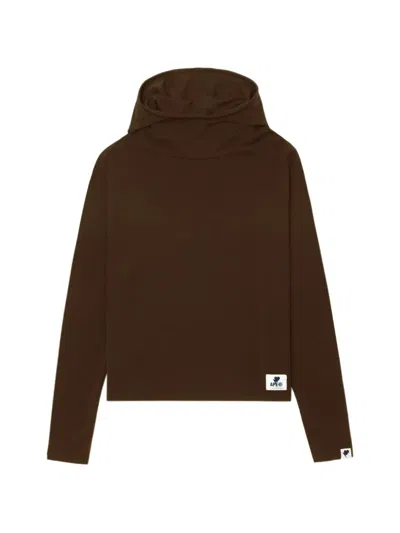Apee By A Bathing Ape Hooded Long-sleeve Top In Brown