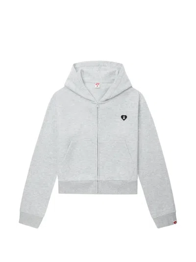 Apee By A Bathing Ape Hooded Zip Sweater In Gray