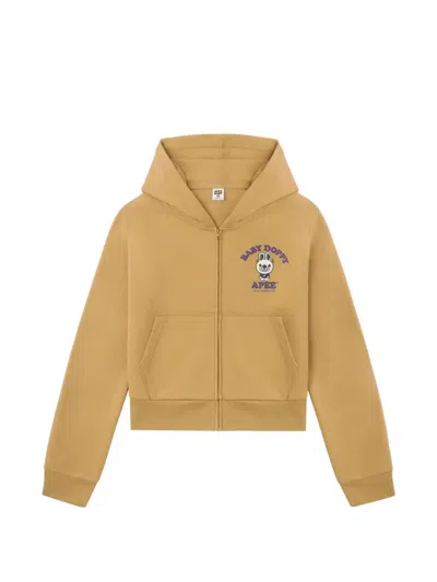Apee By A Bathing Ape Logo Hooded Top In Brown