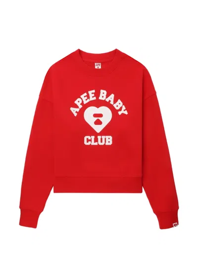 Apee By A Bathing Ape Logo Print Sweater In Red