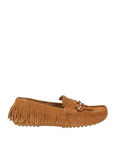 Apepazza Hooney Woman Loafers Tan Size 8 Leather In Brown