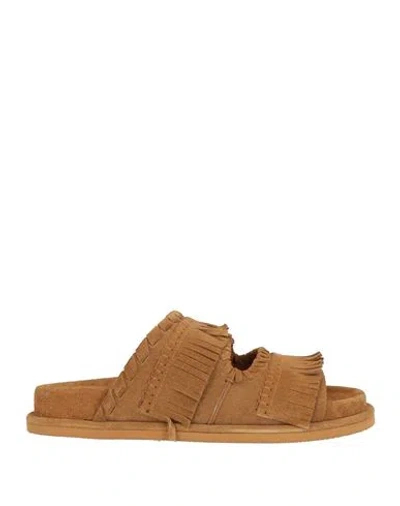 Apepazza Hooney Woman Sandals Camel Size 8 Leather In Neutral