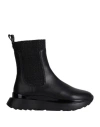 Apepazza Sport Woman Ankle Boots Black Size 9 Leather, Textile Fibers In Multi