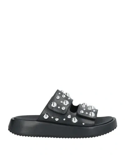 Apepazza Sport Woman Sandals Black Size 11 Textile Fibers